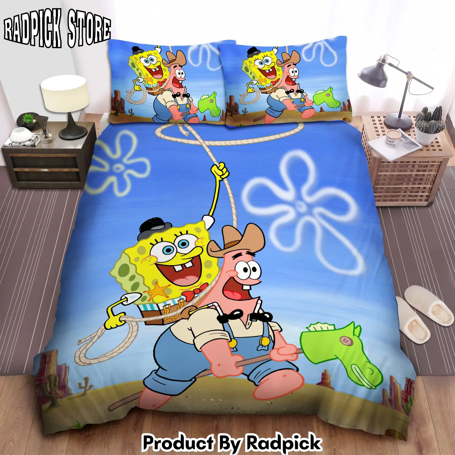 Radpick spongebob squarepants and patrick cowboy bedding sets duvet cover bed sheets rp3272069
